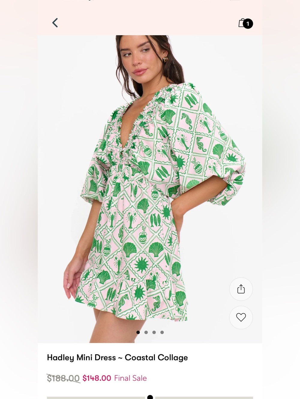 Hadley mini dress. Size small. Tags attached